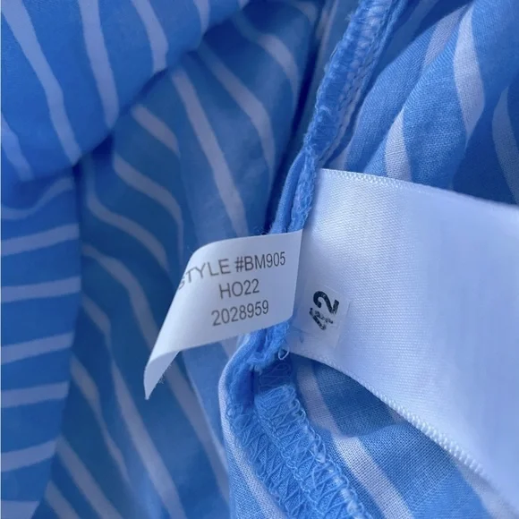 J.Crew Factory Women's Blue White Cover-up Midi Dress with Rope Tie Size Small - Picture 9 of 10